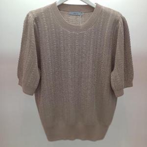 Destijl HC06 깔끔한 메탈 벌집엠보싱 라운드 반팔 니트티 D2531sw09B