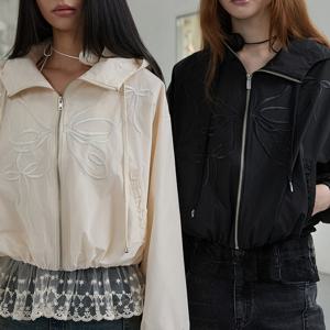 [에고이스트][BLUE LABEL] 빅자수 후드 집업점퍼 ER3OJP01