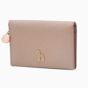 [헤지스ACC] 핑크 소가죽 참장식 카드지갑 HIHO5F922P2