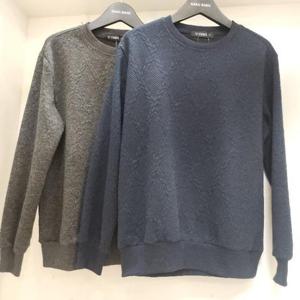 뱅뱅 HC15 뱅뱅 가을 남성 빅사이즈  꽈배기무늬 엠보싱 라운드 긴팔 맨투맨 티셔츠 BTL608