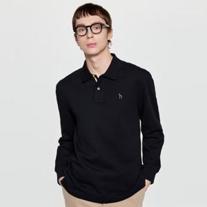 헤지스  25FW  남성 긴팔 캐주얼 피케 폴로 셔츠 HZTS5D431BK