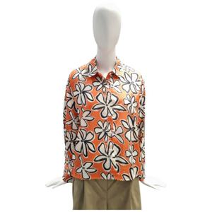 페이지플린  (F5CBL504) 카라넥 플라워 프린트 긴팔 셔츠