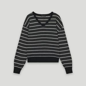 [코데즈컴바인]브이넥 스트라이프 니트 풀오버 CKC-PU302W9