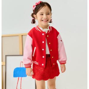 [프렌치캣(백)]레드 배색 야구 점퍼(Q44DAJ010)