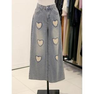 메종블랑쉬 세이브존03 르피타 하트 데미지 와이드 데님 팬츠 AGL255BJE853A