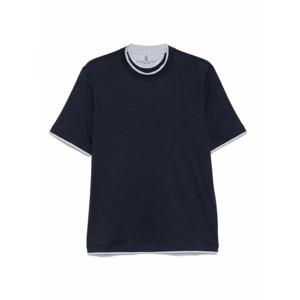 [BRUNELLO CUCINELLI] 라프리마 남성 티셔츠 위드 FauxLayering MH8367427CK781 Blue /8