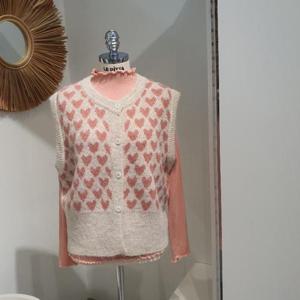 르피타 HC06 하트 자가드 조끼(아이보리) L254BVTB51