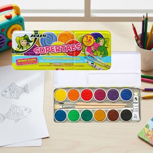 지구화학 졸리 고체 수채화 물감 12색 붓 팔레트 세트