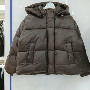 [에꼴리에][모다부평]하이글로시 세미 크롭 웰론 점퍼/25RT151BR