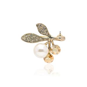 그레이스켈리 앤틱골드 체리 진주 브로치 BR1160