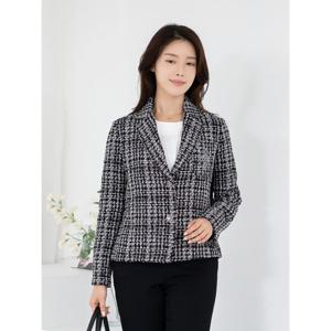 [모슬린]엄마옷 트위드 카라 숏자켓 YKF515665 중년여성/50대/60