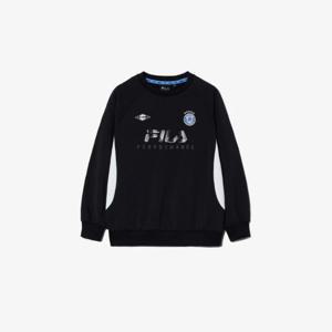 휠라키즈긴팔티 TQJ FK2POG4302M-BLK PF 배색 기모 맨투맨