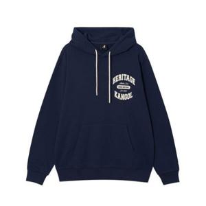 M 캉골후드티 CQK KRFC-HY51610DB 바시티 레터 로고 후디 5161 다크블루