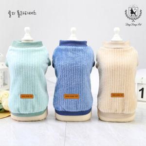 딩동펫 강아지옷 극세사 골지 티셔츠