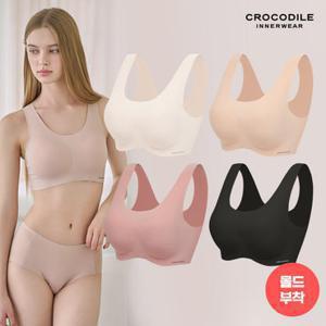 [크로커다일] 라이크라 쉘론 데일리 몰드부착 U넥 감탄브라 4종세트 CDWBR5O01020304