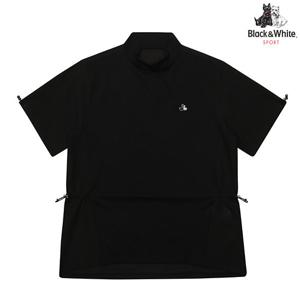 [블랙앤화이트] 등판 우븐믹스 반하이넥 티셔츠 9203LZHN_BLACK