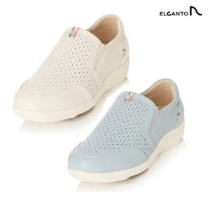 [엘칸토(여성화)]여성 가죽 펀칭 디테일 슬립온 LCWC11U313(블루,아이보리)