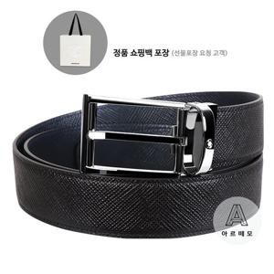 [몽블랑 브랜드쇼핑백 제공] 몽블랑 사각버클 인디고 가죽벨트 118438