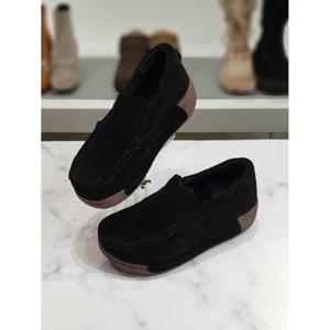 한슈 세이브존03 디어 윈터 퍼안감 스웨이드 로퍼 5cm HS6443vg