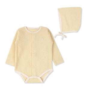 [오가닉맘]  MHFLQS03 옐로모자세트긴소바디수트