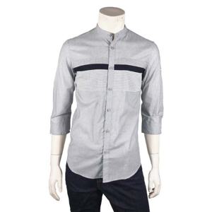 [카이아크만] 패턴 포인트 7부 소매 셔츠(KPBSH684M0_BK)