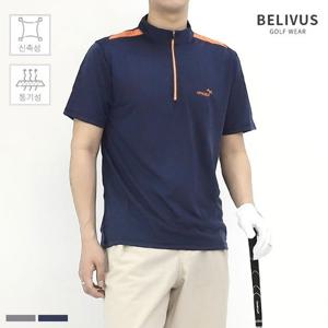 빌리버스 골프웨어 남자 반팔티 기능성 스판 티셔츠 PK0190