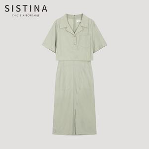 [SISTINA] 인기 레이어 오픈 칼라 원피스_AWWOPO21010_LK