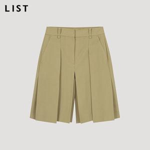 [리스트] 플리츠 퀼로트 하프 팬츠_TWWSPO62070_BE