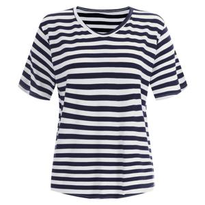 샵앤) 이온여성 V넥 레귤러핏 단가라 반팔 DAI-WSH-12085-네이비