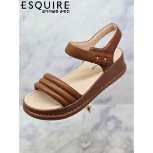 [에스콰이아]에스콰이아 통굽 웨지힐 여성샌들 YADMSD714BR_SC