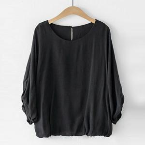 샵앤) 낭만 여성 벌룬소매 7부 블라우스 CAT-WBL-12132-블랙