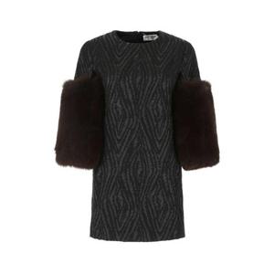 생로랑 여성 블랙 미니 칵테일 드레스 673101Y9D39 1000