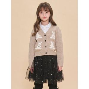[30%OFF][빈폴키즈]여아 빙키 자카드 울 카디건 베이지(BI4X5AG01A)