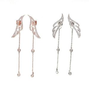 체인롱 천사날개 귓볼 투웨이 드롭귀걸이