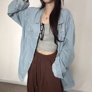 여성 캐주얼 루즈핏 카라 데님 청자켓 IS-DN20