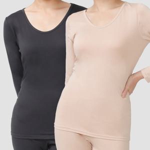 비너스 자스민 얇은 미세 기모 스판 여성 내복 상의 보온 내의