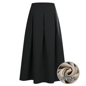 샵앤) 여성 밴딩 기모 턱 A라인 롱스커트 STJ-WSK-20108-블랙