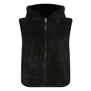 샵앤) 여성 후드 밍크 집업 퍼 조끼 JVL-WVS-20107-블랙