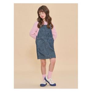 [빈폴키즈][24FW 30%] 데님 코듀로이 오버롤 원피스 - 블루 (BI4