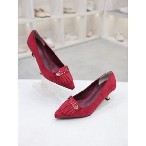 [코디엘루]스웨이드 태슬 여성 미들힐 펌프스 6cm CDSP500598