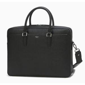 [헤지스ACC] 블랙 단색 소가죽 서류가방 HJBA5E601BK