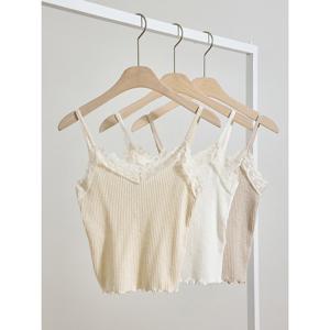 [모리스커밍홈]레이스 골지 캐미 슬리브리스 탑_M2501TS006A