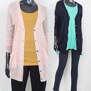 여성큰옷 하프 BH03 비침가디건 쿨롱 조끼 빅사이즈