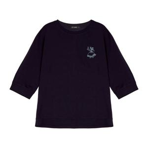 [뱅뱅]여성 소녀 자수 7부 면 티셔츠 (CTL139)