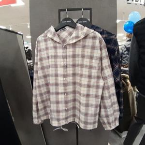 뱅뱅 HC09 봄여성 긴팔 후드체크무늬슬랍셔츠 NSL110