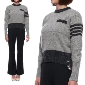 [톰브라운] 21FW 여성 사선 모헤어 트위드 니트 (FKA344A_Y1502_055_21F)