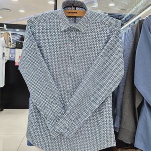 [레노마셔츠]슬림핏/트리코트 기하학 긴소매 셔츠 RLFSL0146 NY_