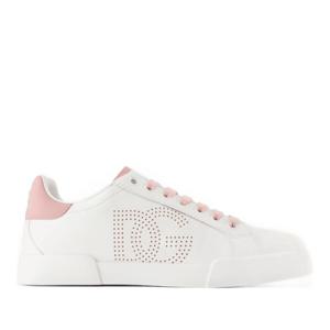 돌체앤가바나 화이트 스무스 가죽 스니커즈 CK2324AV066 87587