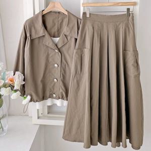 샵앤) 여성 뒷밴딩 사이드 빅포켓 앞주름 A라인 롱 스커트 DGB-WSK-4325-모카