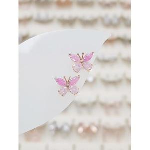 볼라레 세이브존01 베예사 핑크 나비 큐빅 귀걸이 spe1325